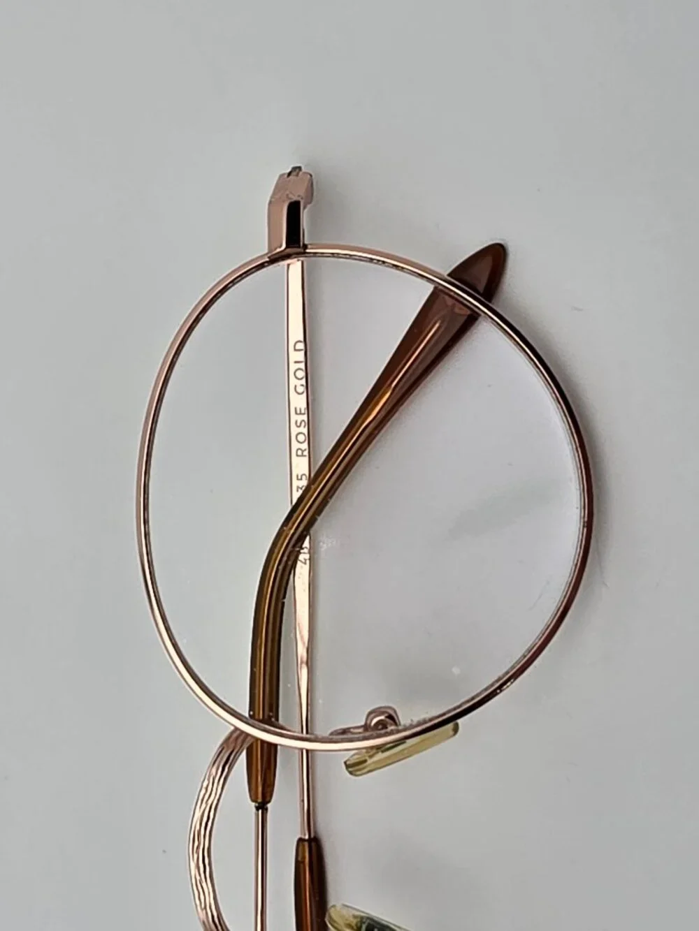 Liingo Jessie Rose Gold Crystal Brown Round Eyeglasses Frame 48-21-135